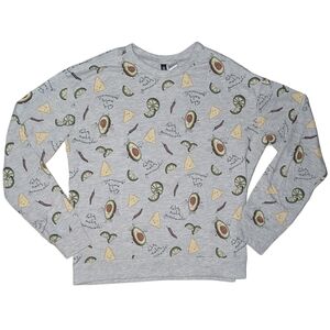 🌞 3/$15 - H&M Divided "Holy Guacamole" French Terry Sweatshirt, Size S